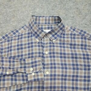 Peter Millar Mens Plaid Button Down Long Sleeve Casual Shirt - M